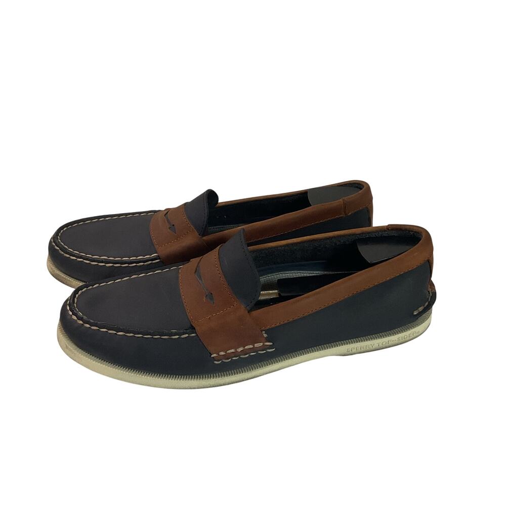 Sperry Top-Sider Men’s Loafers  Leather Upper Blue Brown Slip-On Casual 11.5